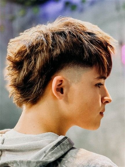 Burst Fade Mullet haircut for man