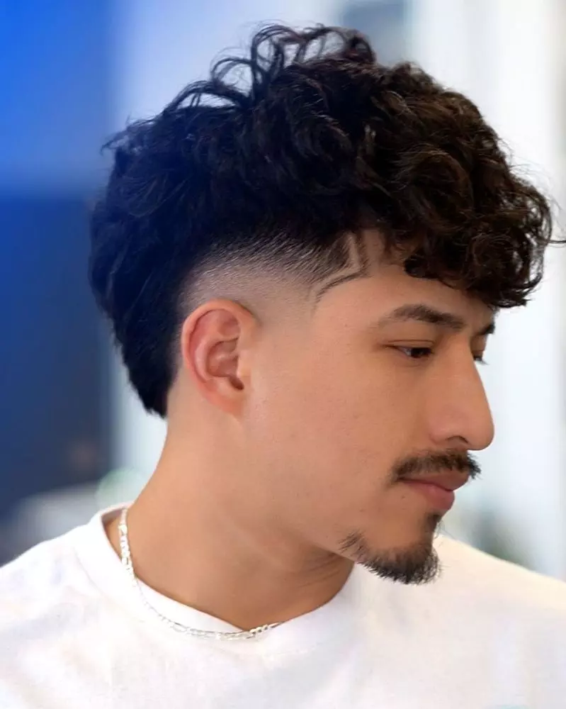 Burst Fade Mullet haircut for man