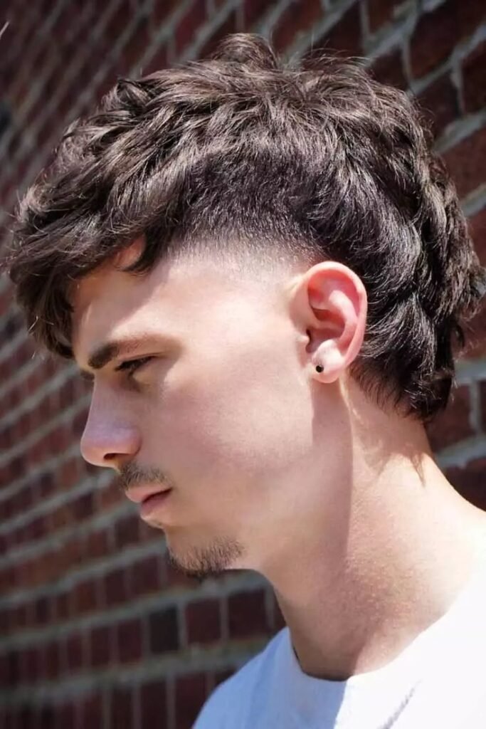 Temple Fade Mullet Haircut