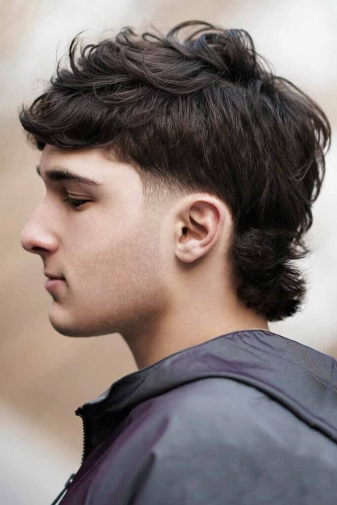 Temple Fade Mullet Haircut