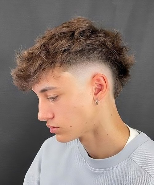 Bald Fade Mullet haircut for man