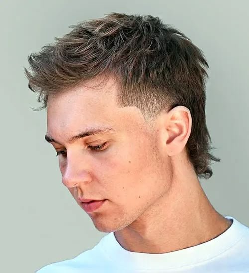 Bald Fade Mullet haircut for man