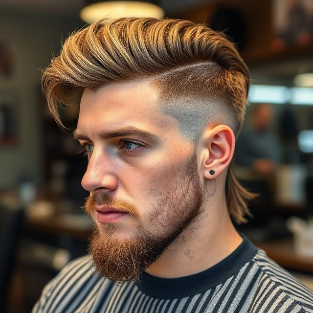 Low Fade Mullet Haircut