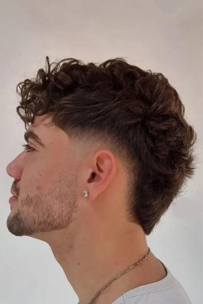 Temple Fade Mullet Haircut