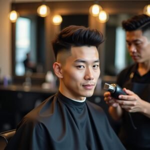 Burst Fade Mullet Asian