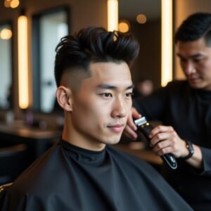 Burst Fade Mullet Asian