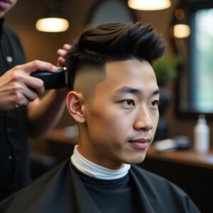 Burst Fade Mullet Asian