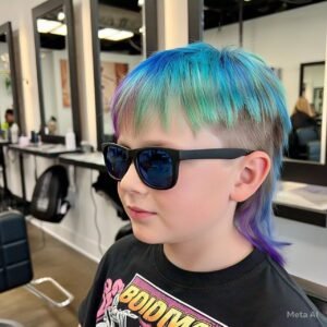 Colored Mullet Haircut