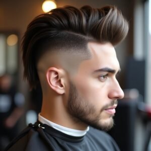 High Burst Fade Mullet
