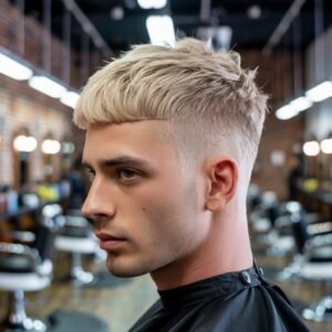 Blonde Burst Fade Mullet